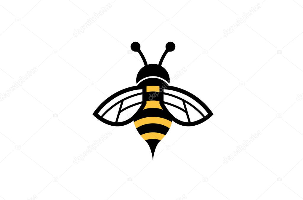 Creative Geometric Bee Logo Symbol Vector Design Illustration
