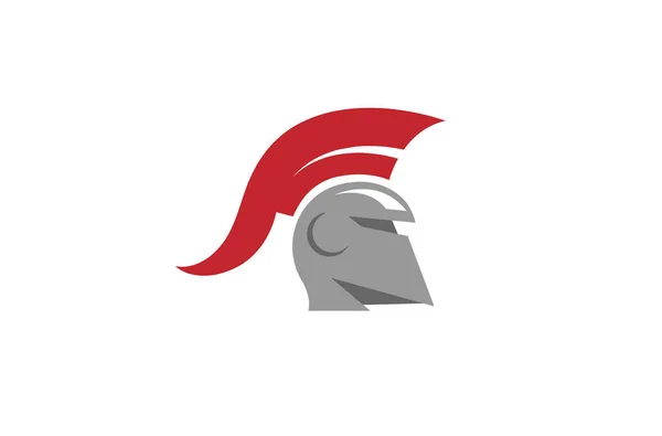 Warrior Helmet Logo Design Illustration — Stock Vector