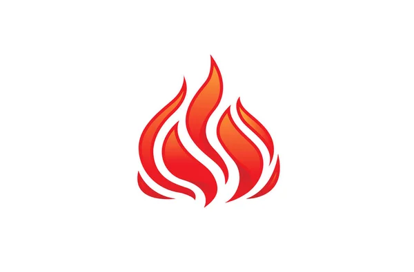 Ilustración Diseño Logotipo Fuego Llameante — Vector de stock