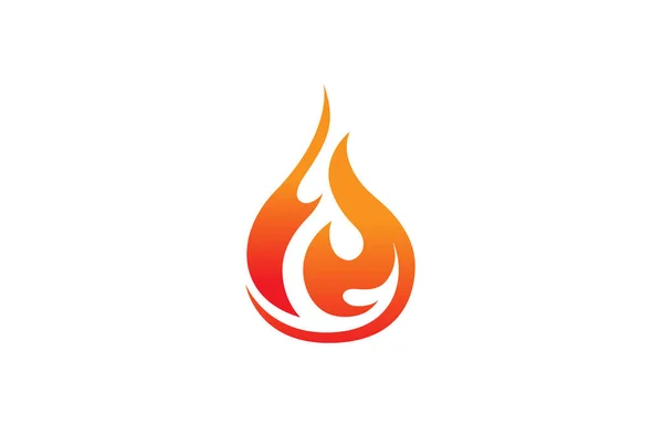 Ilustración Diseño Logotipo Fuego Llameante — Vector de stock