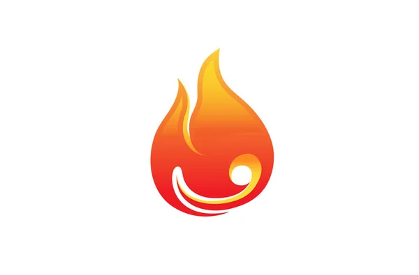Flammande Eld Logotyp Design Illustration — Stock vektor