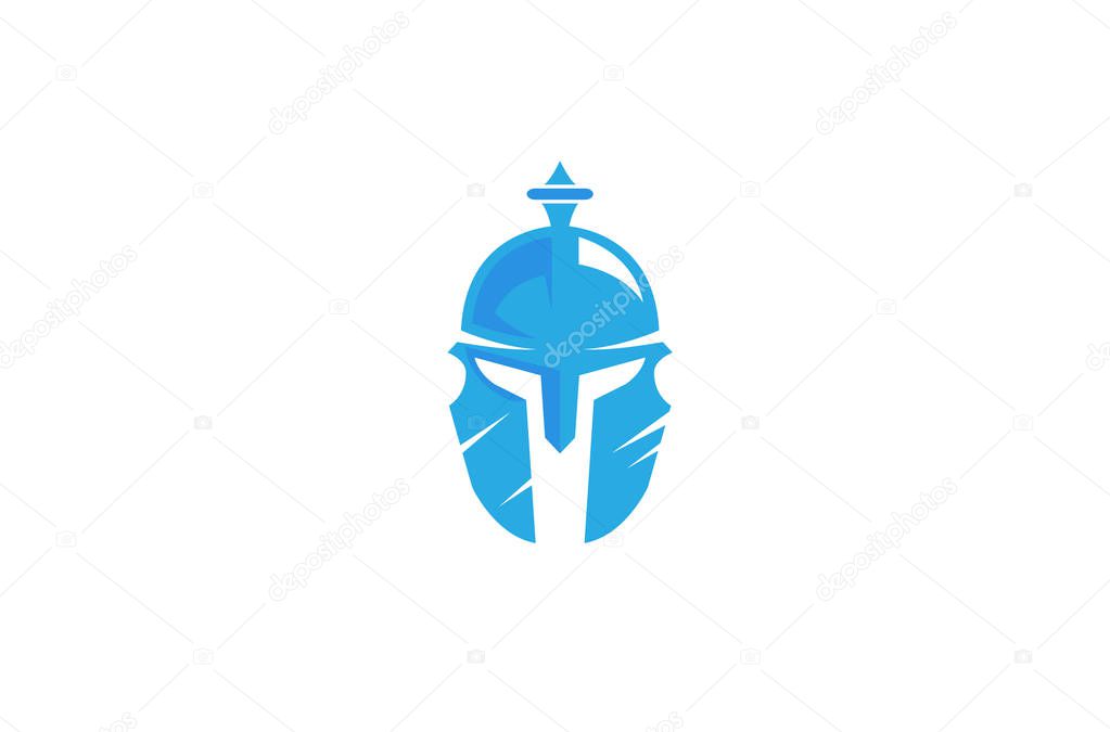 Warrior Helmet Logo Design Illustration