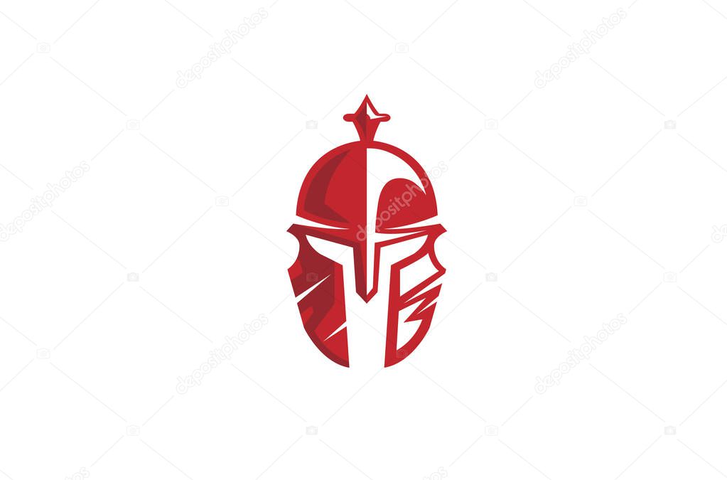 Warrior Helmet Logo Design Illustration