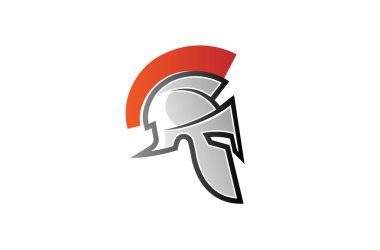 Yaratıcı Spartan kask Logo Tasarım illüstrasyon