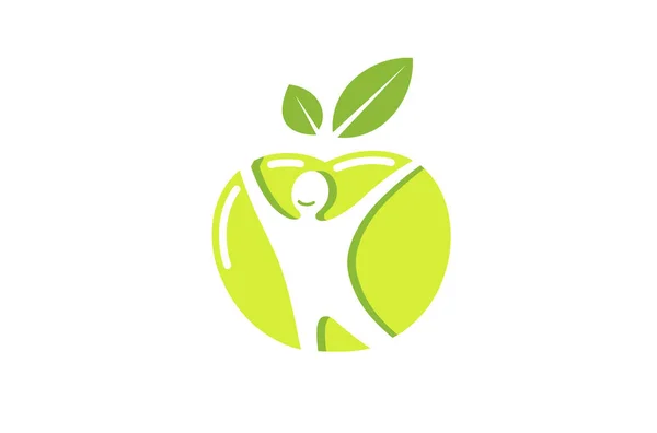 Ilustración Creativa Del Diseño Del Logotipo Del Cuerpo Sano Apple — Archivo Imágenes Vectoriales