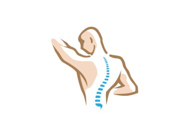 Yaratıcı Kişi Chiropractic Logo Vektör Tasarım İllüstrasyon