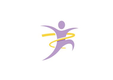 Yaratıcı Kişi Atlama Logo Vektör Tasarım İllüstrasyon
