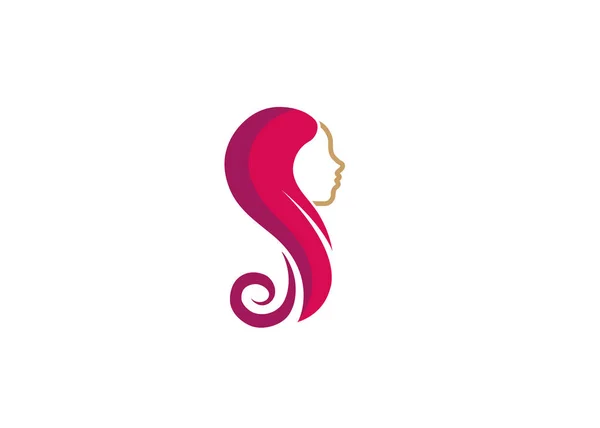 Logo Créatif Tête Féminine Illustration Design Vectoriel — Image vectorielle