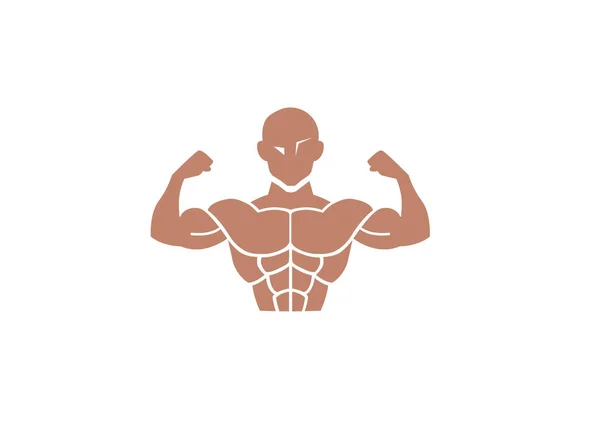 Cuerpo Gimnasio Entrenamiento Músculos Logo Diseño Ilustración — Archivo Imágenes Vectoriales