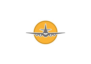 Yaratıcı Uçak Daire Logo Vektör Tasarım İllüstrasyon