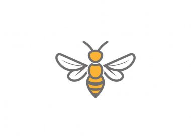 Yaratıcı Bumble Wasp Altıgen Arı Logosu