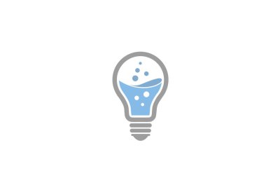 Yaratıcı Mavi Lamba Sıvı Logo Vektör Tasarım İllüstrasyon