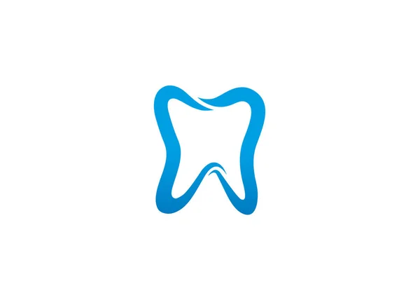 Креативна Стоматологія Чисті Блакитні Зуби Логотип Дизайн Символ Ілюстрація — стоковий вектор