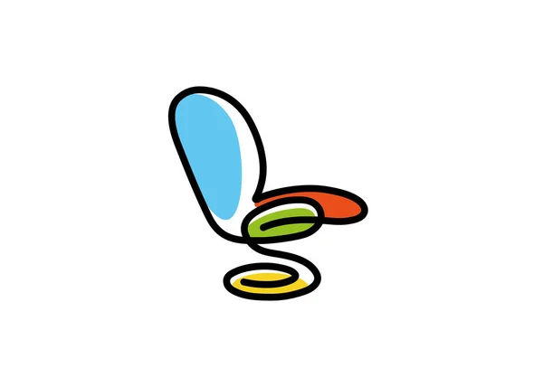 Illustration Abstraite Colorée Créative Conception Vecteur Logo Chaise — Image vectorielle