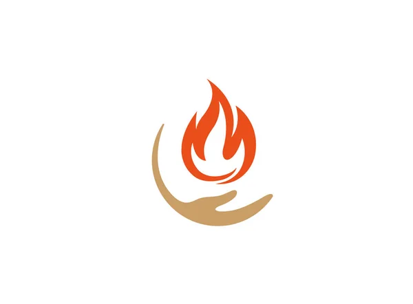 Logotipo Mano Fuego Creativo Diseño Vectorial Ilustración — Vector de stock