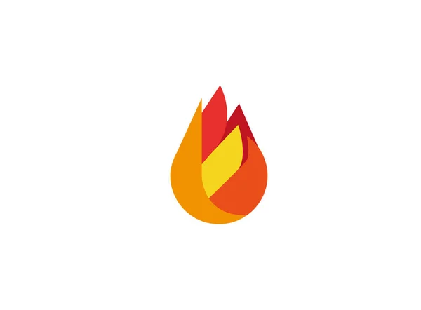 Insignia Abstracta Llama Fuego Diseño Vectorial Ilustración — Vector de stock