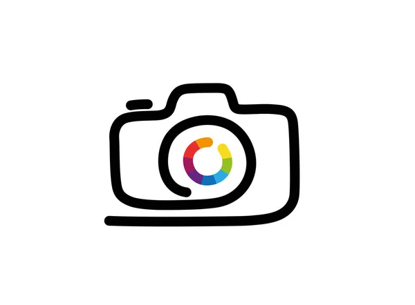 Kreativ Abstrakt Kamera Farben Logo Vektor Design Illustration — Stockvektor