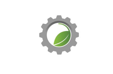 Creative Gear Leaf tarım teknolojisi logo tasarım Illustration