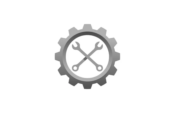 Креативний Гайковий Ключ Ремонту Логотип Піктограми Велосипеда — стоковий вектор