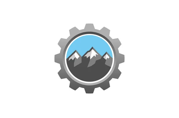 Creative Mountain Gear Дизайн Логотипу Ілюстрація — стоковий вектор