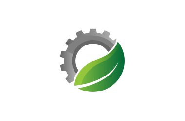 Creative Gear Leaf tarım teknolojisi logo tasarım Illustration