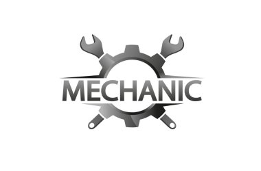 Yaratıcı dişli anahtarı mono etiket logo tasarım Illustration