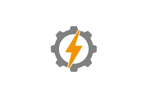 Engrenagem Criativa Thunder Logo Design Ilustração — Vetor de Stock
