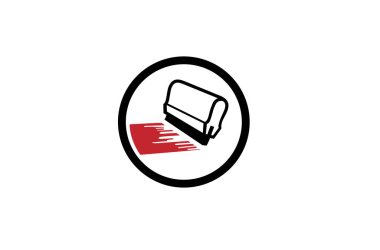 Creative Circle Squeegee Serigrafi logo sembol vektör illüstrasyon