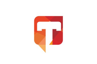 Yaratıcı T Letter konuşma kabarcık logo tasarım sembol vektör Illüstrasyon