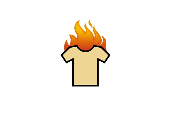 Creative Tshirt Póló Tűz Láng Logo Design Szimbólum Vector Illusztráció — Stock Vector