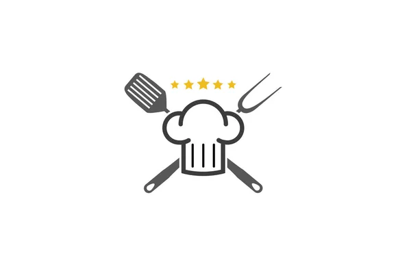 Criativa Chef Spatula Logo Design Símbolo Vetor Ilustração —  Vetores de Stock