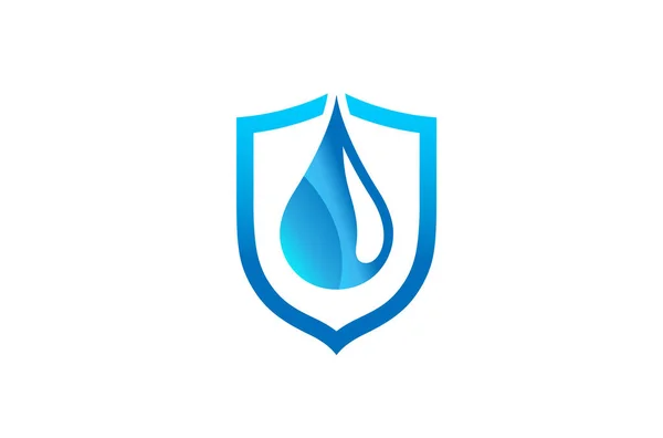 Yaratıcı soyut mavi damlacık Shield logo tasarım sembol vektör Illüstrasyon