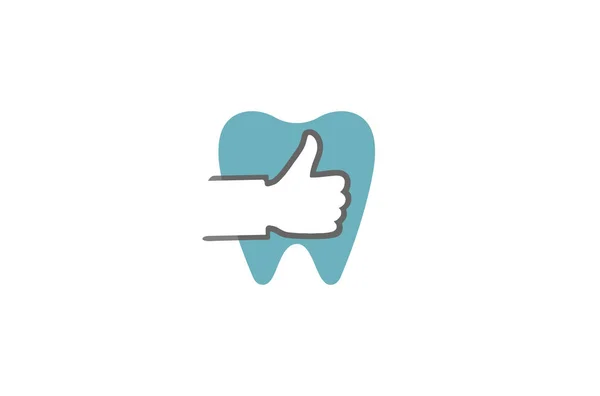 Ilustração Vetor Símbolo Projeto Logotipo Dente Polegar Dental Criativo —  Vetores de Stock