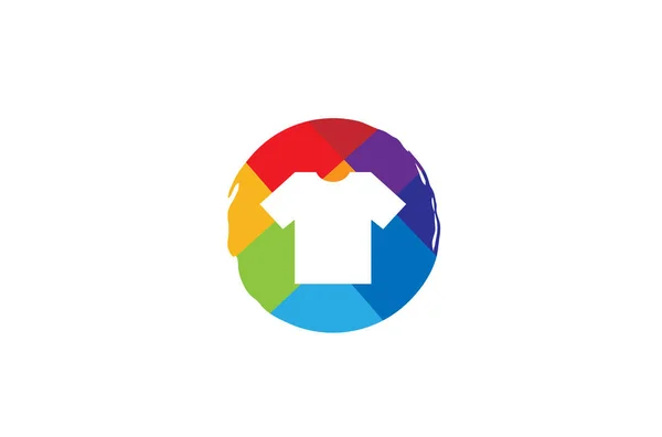 Δημιουργικό Πολύχρωμο Κυκλικό Πολύχρωμο Tshirt Λογότυπο Σχεδίαση Σύμβολο Διανυσματική Απεικόνιση — Διανυσματικό Αρχείο