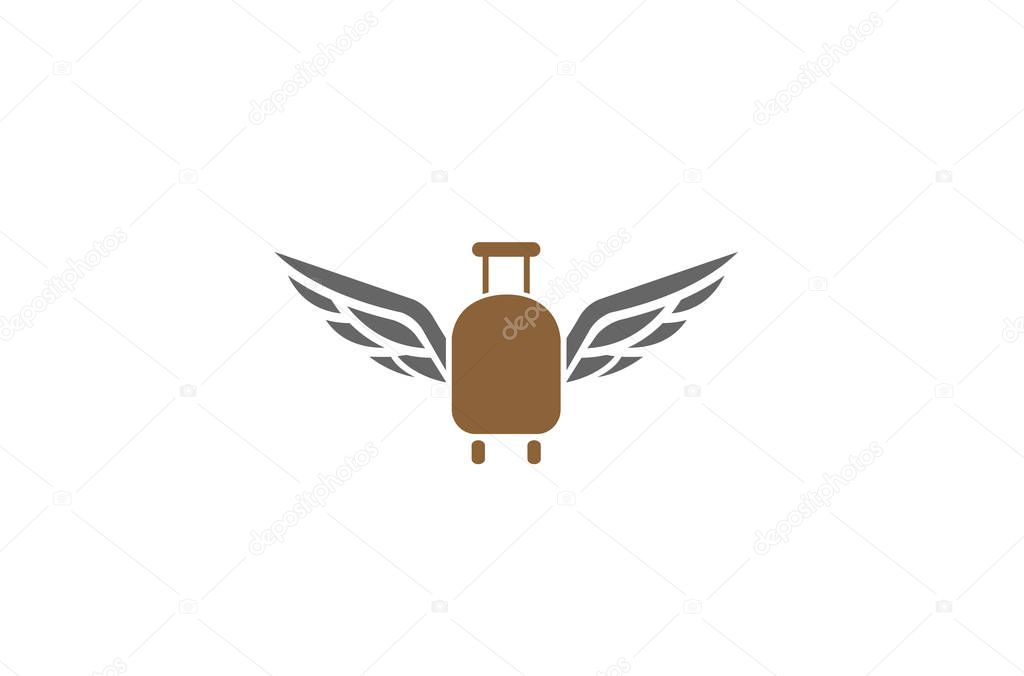 Wings bag travel Creative Logo Design Illustration