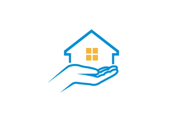 Διακοσμητικό Λογότυπο Διανυσματική Φροντίδα Σπιτιού Εικόνα — Διανυσματικό Αρχείο