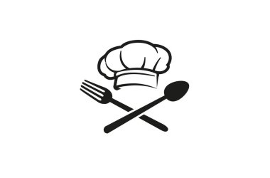 Yaratıcı Chef Hat Spoon Çatal logo Vektör Sembol Tasarım İllüstrasyon