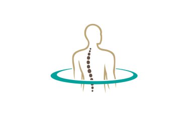 Yaratıcı Chiropractic Sırt Omurga Logo Tasarım Vektör Sembolü İllüstrasyon
