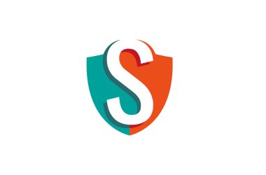 Creative Shield S Mektup Logo Tasarım Vektör Sembolü İllüstrasyon