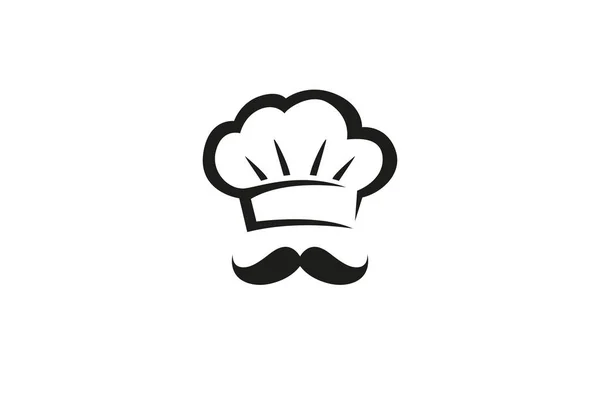 Chef Creativo Cappello Moustachelogo Design Vettoriale Simbolo Illustrazione — Vettoriale Stock