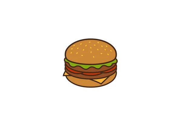 Creative Hamburger Logo Design Symbol Vector Ilustração — Vetor de Stock