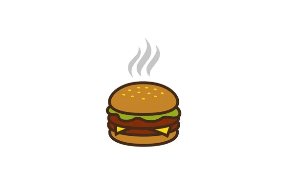 Creatief Hamburger Logo Ontwerp Symbool Vector Illustratie — Stockvector