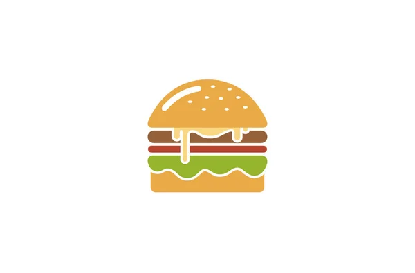 Creative Hamburger Logo Design Symbol Vector Illustration — Stock Vector