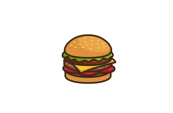 Creative Hamburger Logo Design Symbol Vector Ilustração —  Vetores de Stock