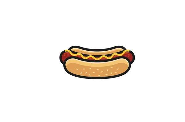 Kreative Köstliche Hotdog Logo Design Symbol Vektor Illustration — Stockvektor