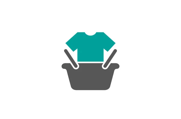 Kreativní Košík Košík Obchod Košilí Logo Návrh Vektor Symbol Ilustrace — Stockový vektor