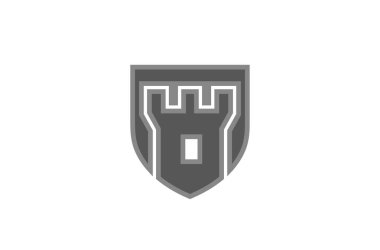 Creative Shield casle logo tasarım vektör sembol Illüstrasyon