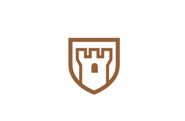 Creative Shield Casle Logo Projekt Wektor Symbol Ilustracja — Wektor stockowy