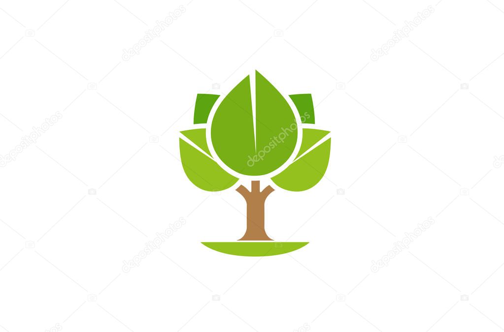 Creative Abstract Tree Logo Design Vector Symbol Illustration