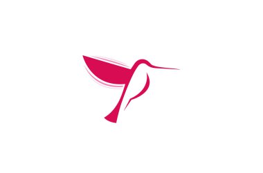 Yaratıcı kırmızı Hummingbird logo tasarım vektör sembol Illüstrasyon